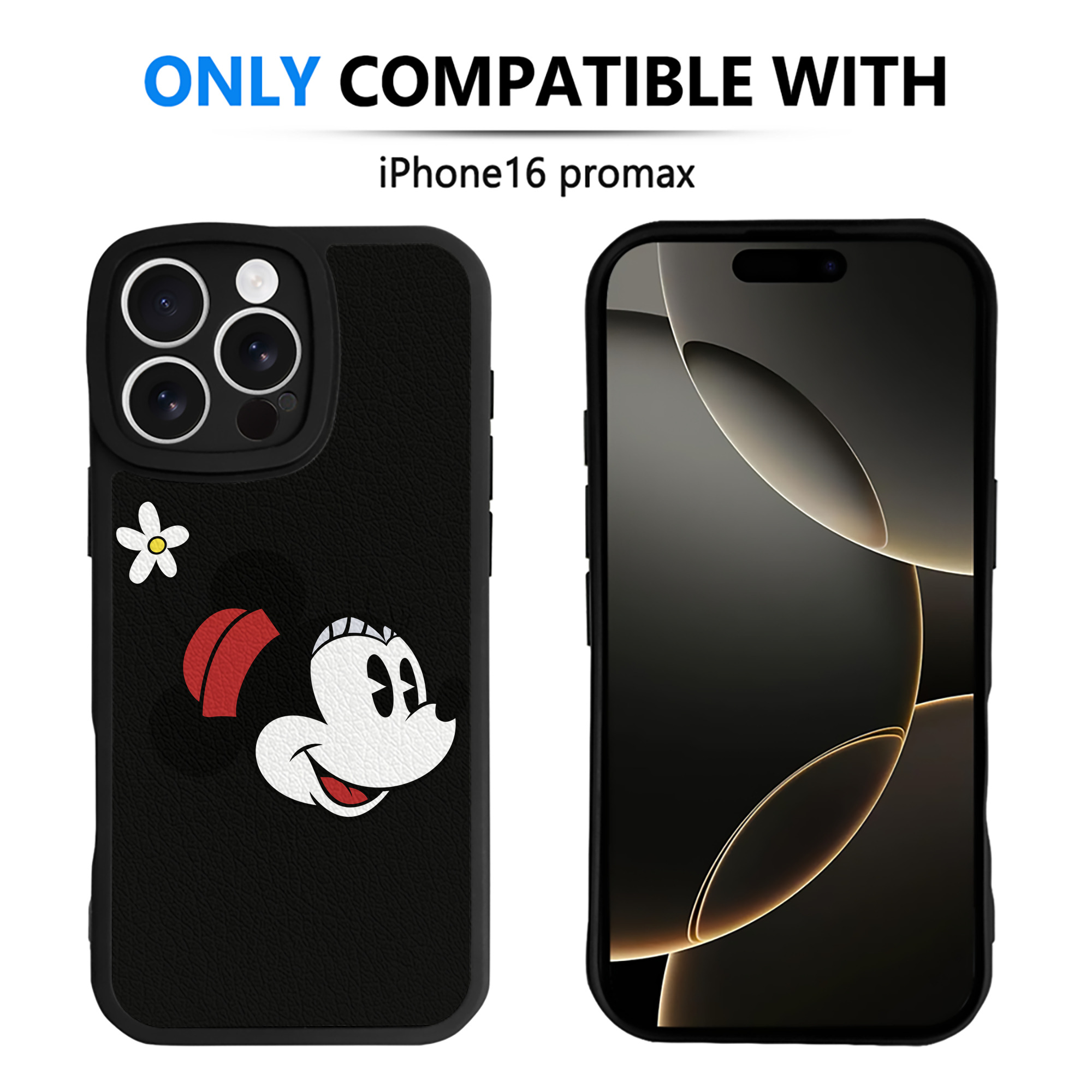 （画像用） ミッキーマウス Mickey Mouse 【iPhone 16シリーズ対応】シリコンスマホケース（レザー調） 材質：シリコン